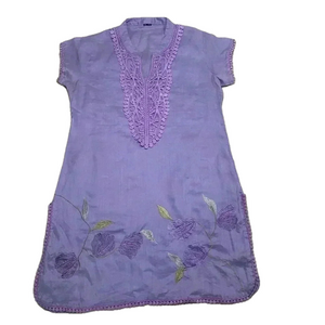 🎈Purple embroidered short  sleeve top